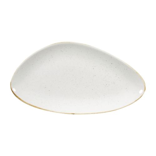 Churchill Stonecast Barley White Triangle Chefs Plate13 3/4x7 3/8"(Box6)(Direct)