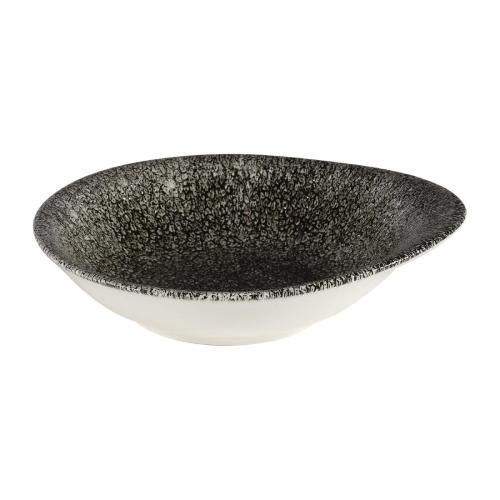 Churchill Raku Quartz Black Round Dish - 6 3/8x5 5/8" (Box 12) (Direct)