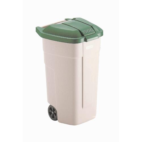 Rubbermaid Big Wheel Container with Green Lid