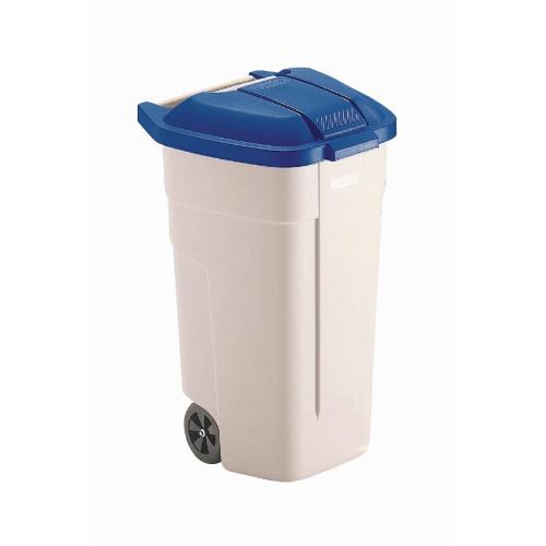 Rubbermaid Big Wheel Container with Blue Lid