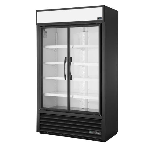 True Slimline 2 Glass Door Merchandiser Fridge - Black TVM-48SL-HC-VM01 (Direct)