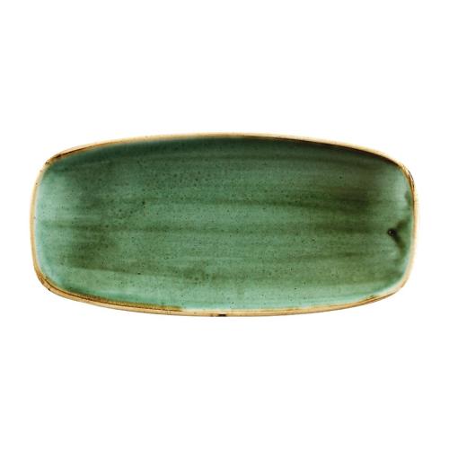 Churchill Stonecast Samphire Green Oblong Plate 26.9x12.7cm (Box 12) (Direct)