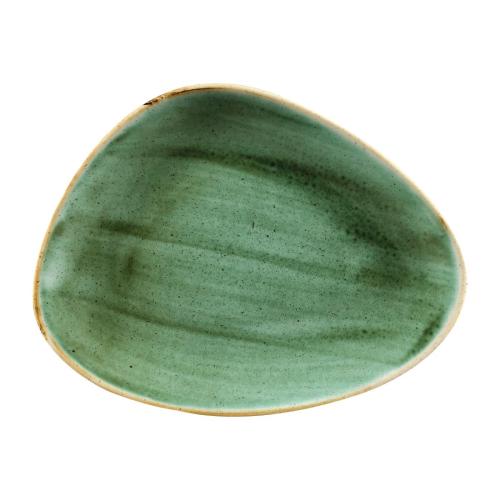 Churchill Stonecast Samphire Green Triangle Plate 26.5x20.5cm (Box 12) (Direct)