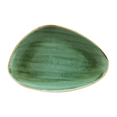 Churchill Stonecast Samphire Green Triangle Plate - 304x205mm (Box 6) (Direct)