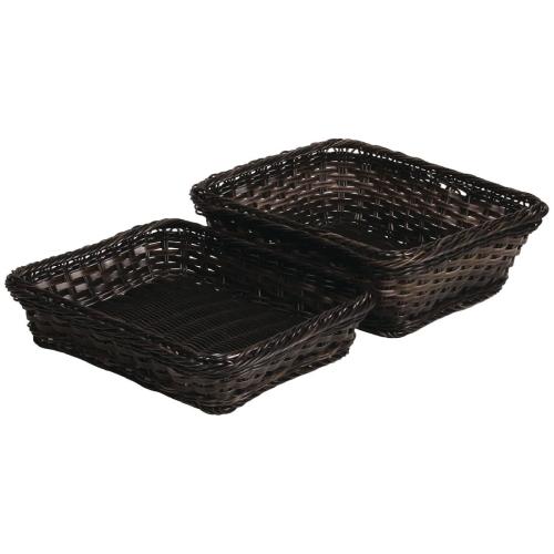 APS Frames Poly-Rattan Basket GN 1/2 Dark Brown - 325x265x65mm (B2B)