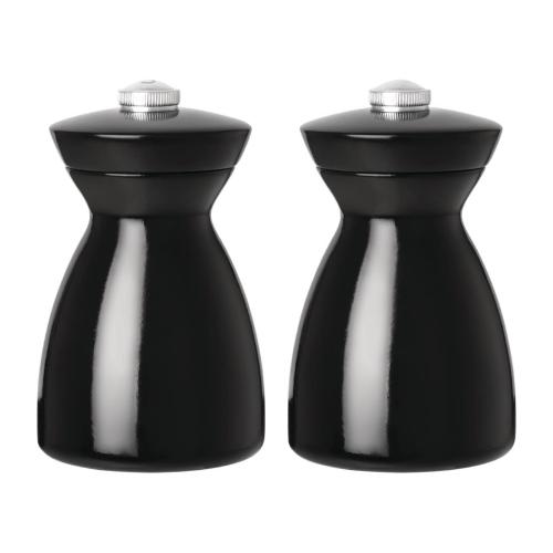 Olympia Dark Wood Salt & Pepper Mill Set Black