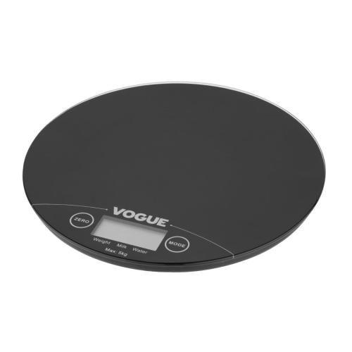 Vogue Digital Black Round Scale (Not Gov Stamped) 5Kg /11lbs Grad. 1g/0.1oz