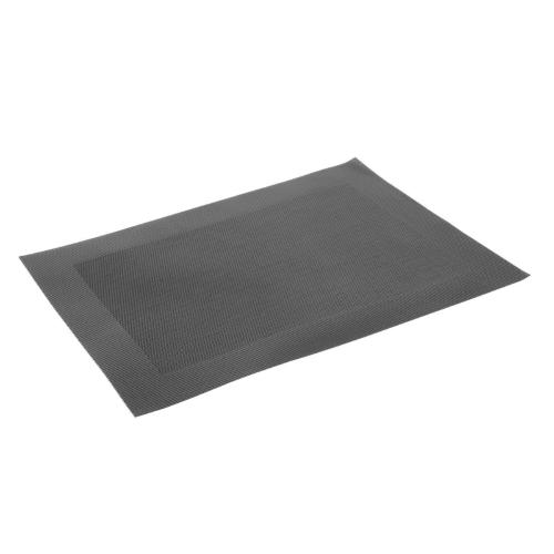 Woven Table Mat PVC Black - 300x400mm (Pack 4)