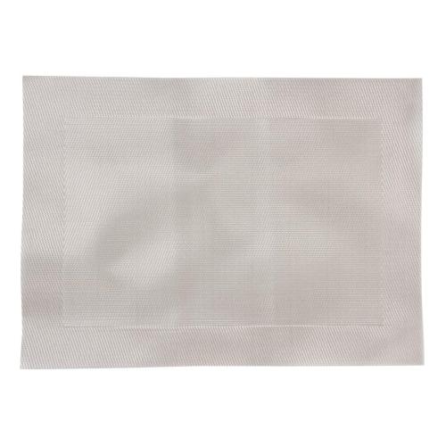 Woven Table Mat PVC Silver - 300x400mm (Pack 4)