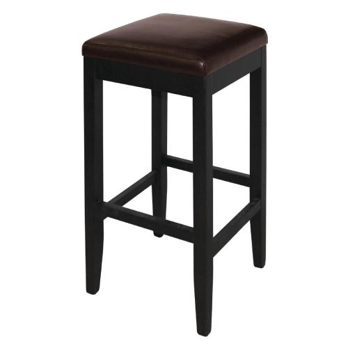 Bolero Faux Leather High Bar Stool Dark Brown (Pack 2)