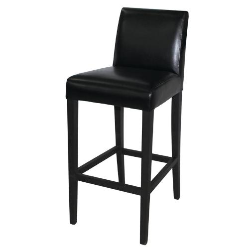 Bolero Faux Leather High Bar Stool with Full Back Black