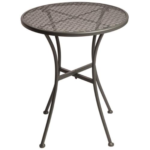 Bolero Grey Steel Patterned Bistro Table Round - 600mm