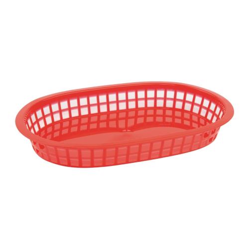 Olympia Kristallon PP Food Basket Red - 275x175mm 10 1/2x 7" (Pack 6)