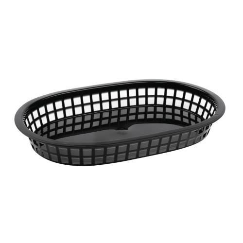 Olympia Kristallon PP Food Basket Black - 275x175mm 10 1/2x7" (Pack 6)