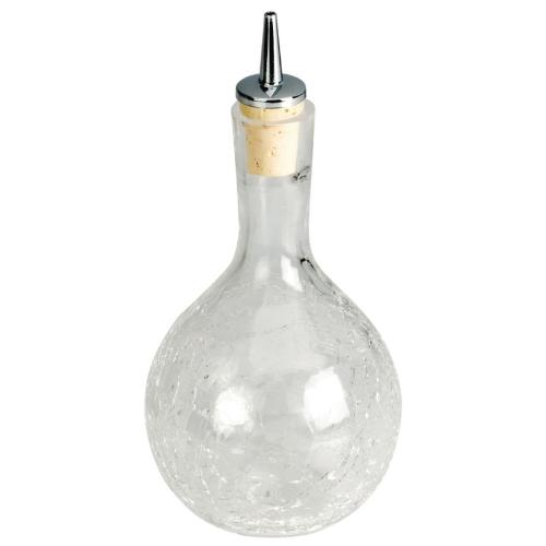 Dash Bottle Round Crackle Glass - 330ml 11 1/2oz