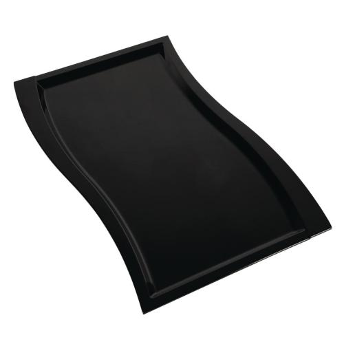 APS Wave Platter Melamine Black - GN 1/1