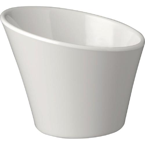 APS Casual Slanted Pot Melamine White - 120(dia)x95mm 4.75x3.75"