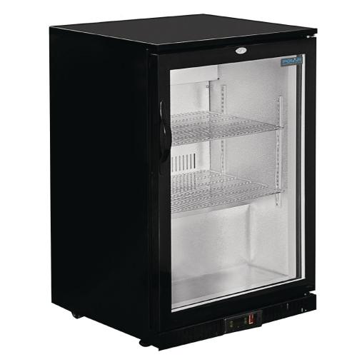 Polar G-Series Back Bar Cooler with Single Hinged Door Black - 900mm