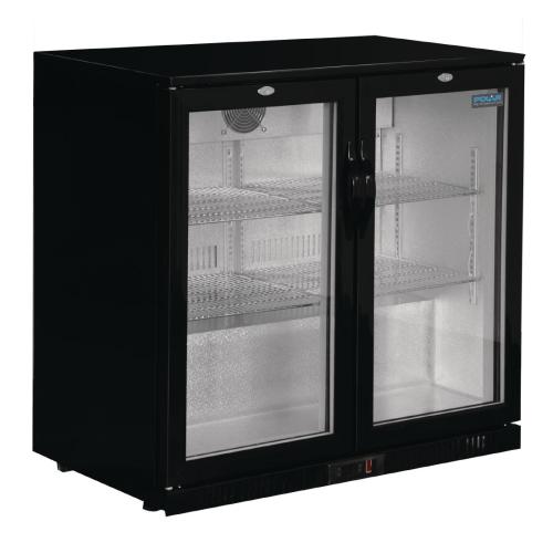 Polar G-Series Back Bar Cooler with Double Hinged Doors Black - 900mm