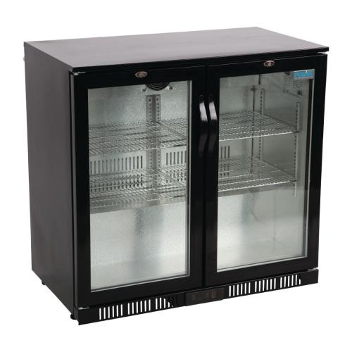 Polar G-Series Back Bar Cooler with Double Hinged Doors Black 850mm