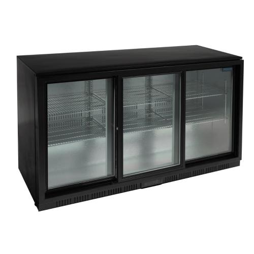 Polar G-Series Back Bar Cooler with Triple Sliding Doors Black- 850mm