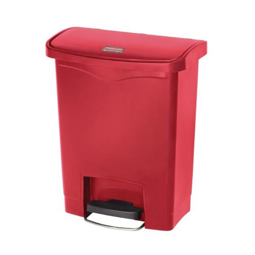 Rubbermaid Slim Jim Step on Resin Front Pedal - 30Ltr Red