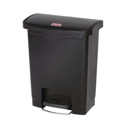 Rubbermaid Slim Jim Step on Resin Front Pedal Black - 30Ltr