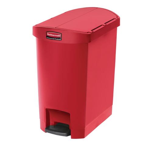 Rubbermaid Slim Jim Step on Resin End Pedal - 30Ltr Red