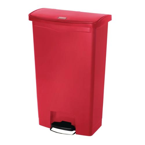 Rubbermaid Slim Jim Step on Resin Front Pedal - 68Ltr Red