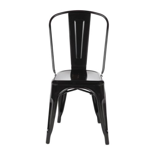 Bolero Bistro Steel�Side Chair Black (Pack 4)