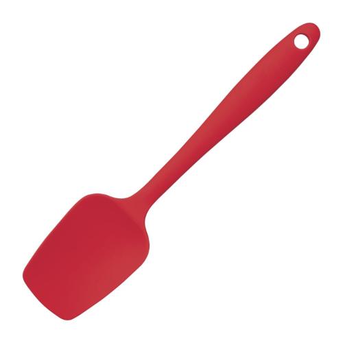 Vogue Silicone High Heat Mini Spoonula Red - 200mm 8"