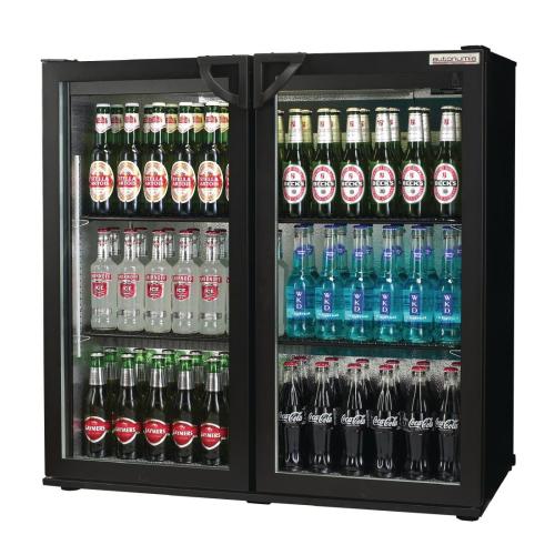 Autonumis Popular 2 Hinged Door 3ft Back Bar Cooler Black Door/Cabinet (Direct)