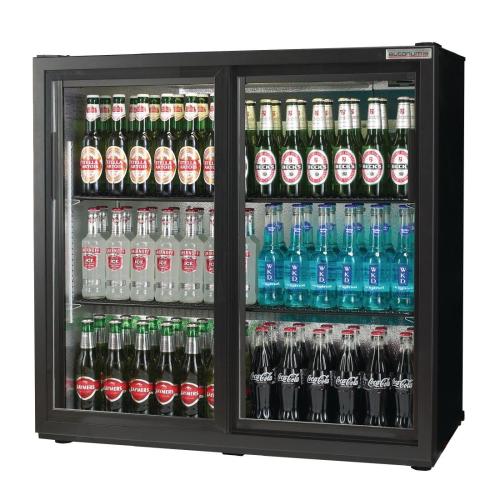 Autonumis Popular 2 Sliding Door 3ft Back Bar Cooler Black Door/Cabinet (Direct)