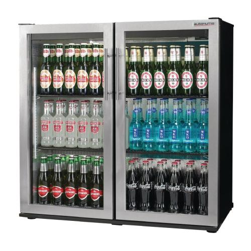 Autonumis Popular 2 Hinged Door 3ft Back Bar Cooler St/St Door/Black Cab(Direct)