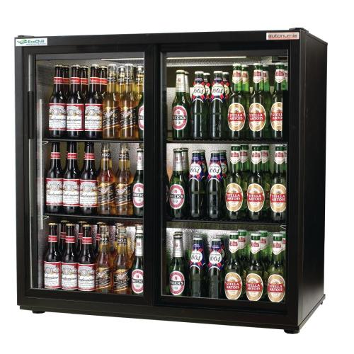 Autonumis EcoChill 2 Sliding Door 3ft Back Bar Cooler Black Door/Cabinet(Direct)