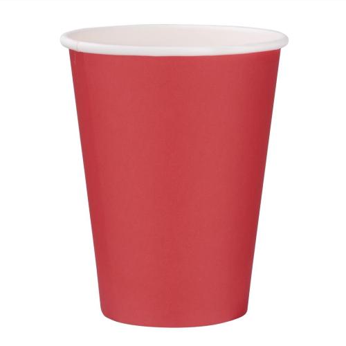 Fiesta Recyclable Hot Cup Single Wall Red 12oz (Sleeve 50)