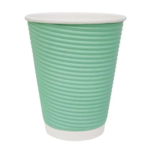 Fiesta Recyclable Hot Cup Ripple Wall Aqua 8oz (Box 500)