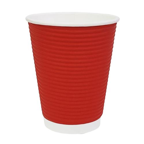 Fiesta Recyclable Hot Cup Ripple Wall Red 12oz (Sleeve 25)