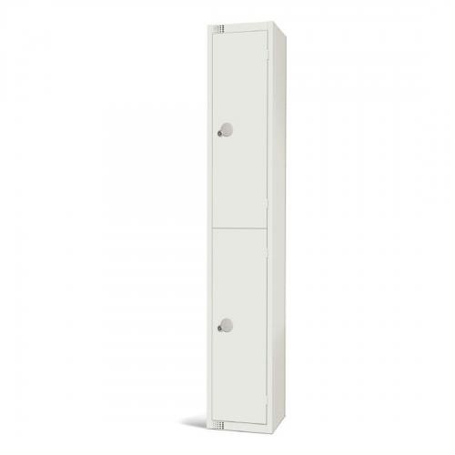 300mm Deep Locker 2 Door Combi Lock) White - 1800x300x300mm (Direct)