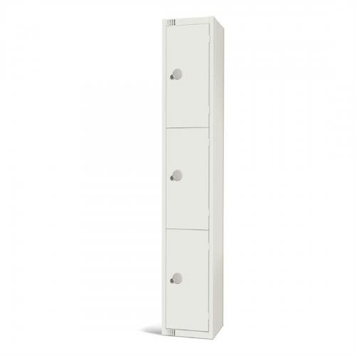 300mm Deep Locker 3 Door Combi Lock) White - 1800x300x300mm (Direct)