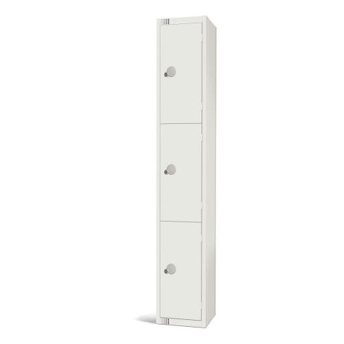 300mm Deep Locker 3 Door Combi Lock) White - 1800x300x300mm (Direct)