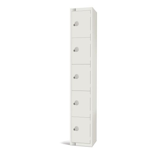 Elite Five Door Camlock Locker White