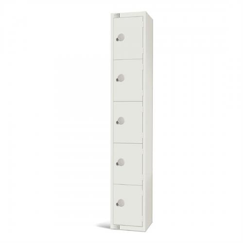 450mm Deep Locker 5 Door Combi Lock) White (Direct)