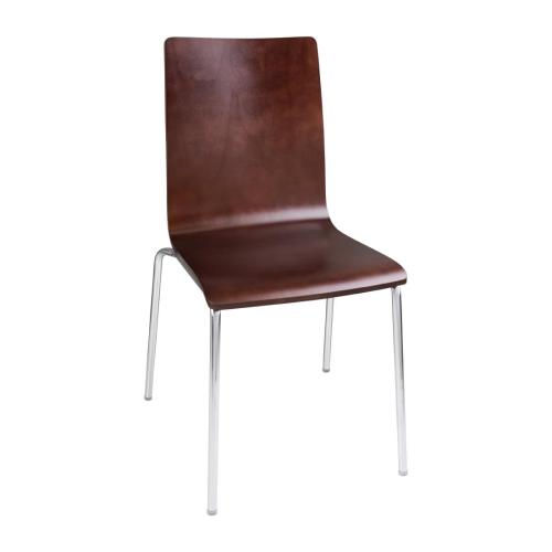 Bolero Square Back Side Chair Dark Chocolate Finish (Pack 4)