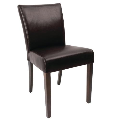 Bolero Faux Leather Contemporary Dining Chair (Dark Brown) (Pack 2)