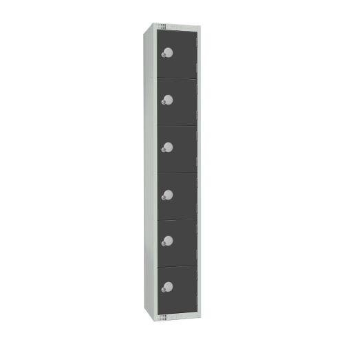 Elite Six Door Camlock Locker Graphite Grey