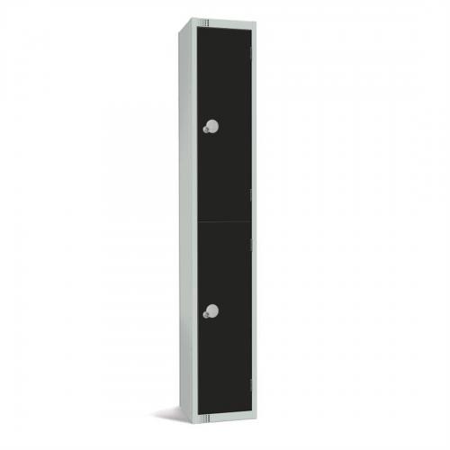 450mm Deep Locker 2 Door Combi Lock) Black - 1800x300x450mm (Direct)