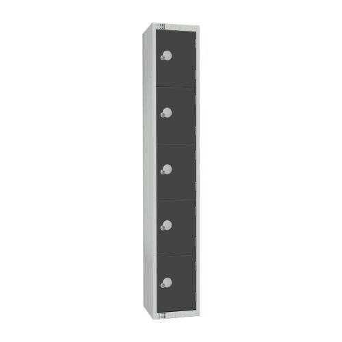 Elite Five Door Camlock Locker Graphite Grey