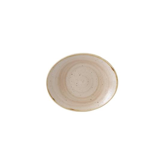 Churchill Stonecast Nutmeg Cream Orbit Oval Coupe Plate 7 3/4" (Box 12)(Direct)