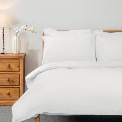 Comfort Percale Duvet Cvrs Open White - Single 137x203cm